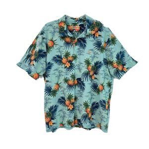 Tommy Bahama Island Zone Polo Shirt Performance Mens XL Tropical Pineapple Palm